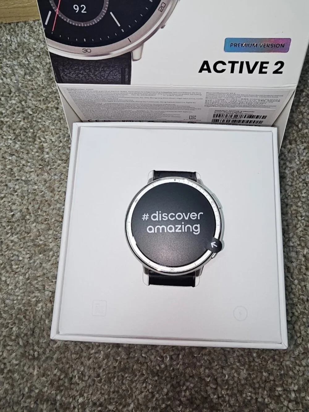 Amazfit Active 2 Round Smartwatch - Black Leather